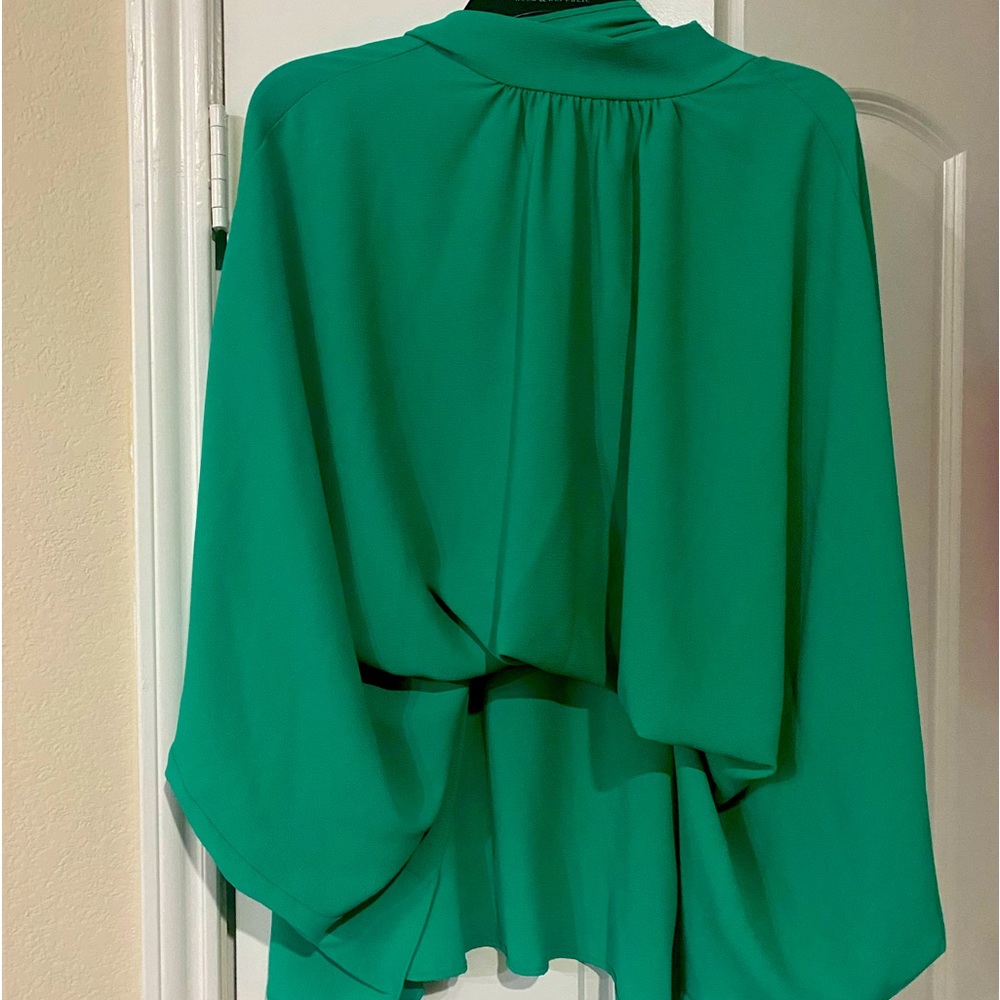 High low green blouse.